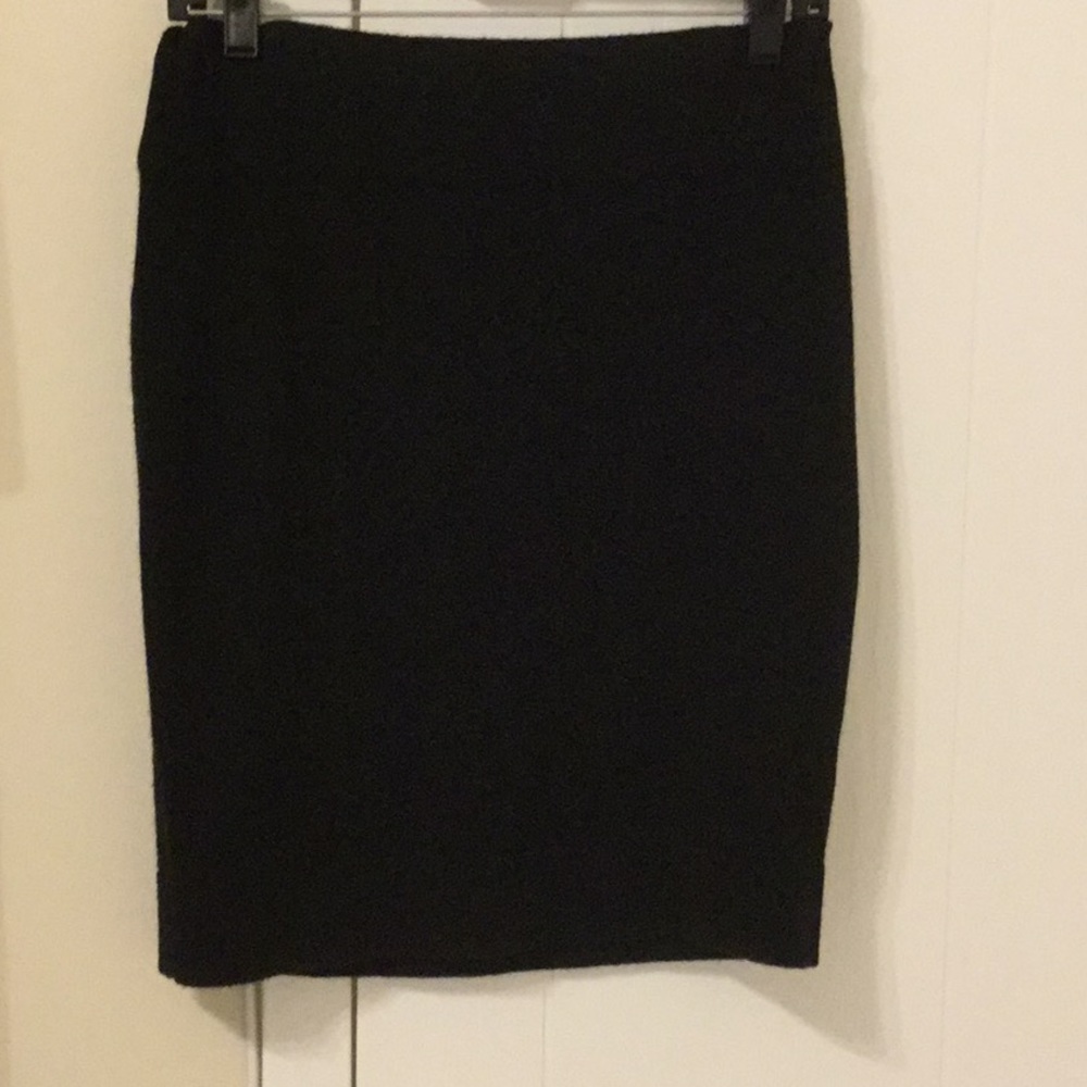 Evelyn 100% CASHMERE Black Midi Skirt